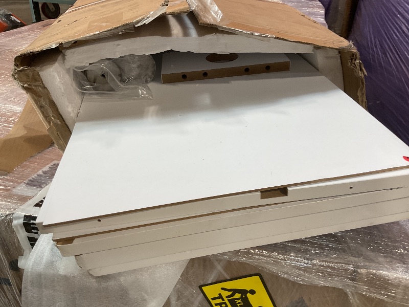 Photo 1 of **SELLING FOR PARTS AS PARTIAL SET. DAMAGE TO CORNERS**GarveeHome 70 Inch Fireplace TV Stand with 36 Inch Electric Fireplace, 12 Colors LED Lights, 750W/1500W for Max 80 Inch TV, 2 Tier Storage 2 Door Cabinet