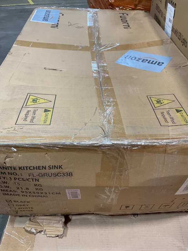 Photo 1 of 33 Granite Composite Kitchen Sink - Fulorni 33"x19" Granite Kitchen Sink Undermount Ledge Workstation Matte Black Quartz Classic Under Counter Single Bowl Sink Basin