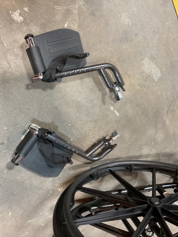 Photo 1 of **DIRTY FROM TRANSPORT **Medline Comfortable Folding Wheelchair with Swing-Back Desk-Length Arms and Swing-Away Footrests, 18”W x 16X”D Seat