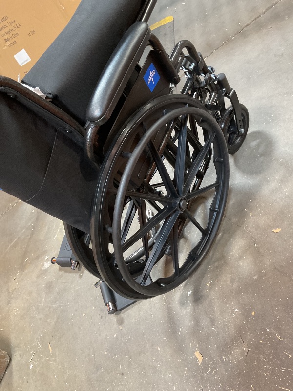 Photo 1 of **DIRTY FROM TRANSPORT **Medline Comfortable Folding Wheelchair with Swing-Back Desk-Length Arms and Swing-Away Footrests, 18”W x 16X”D Seat