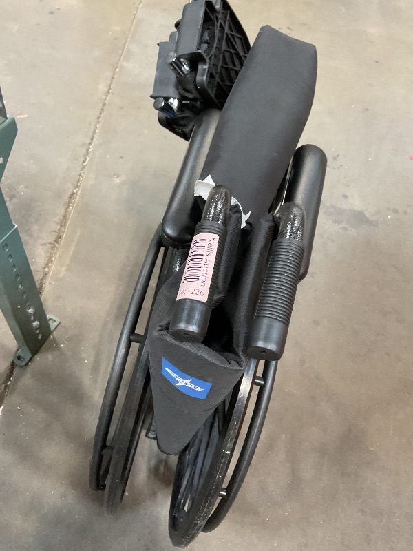 Photo 1 of **DIRTY FROM TRANSPORT **Medline Comfortable Folding Wheelchair with Swing-Back Desk-Length Arms and Swing-Away Footrests, 18”W x 16X”D Seat
