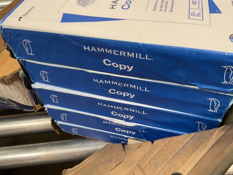 Photo 1 of **DIRT ON ONE REAM**Hammermill Printer Paper, 20 lb Copy Paper, 8.5 x 11 - 10 Ream (5,000 Sheets) - 92 Bright, Made in the USA