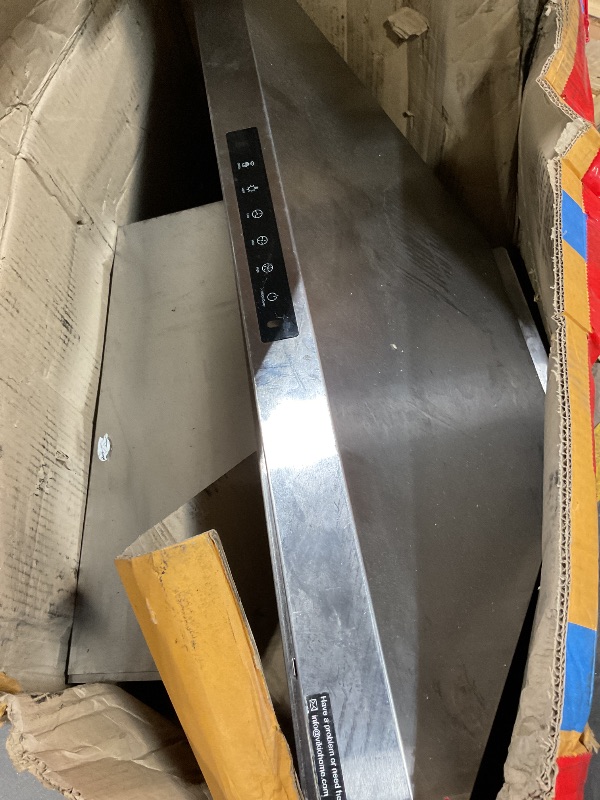 Photo 1 of **BENT ON TOP. DIRT**Wall Mount 36 Inch Range Hood 900 CFM, Ductless/Ducted Convertible Kitchen Hood, 3-speed Gesture Sensing & Touch Control, Stainless Steel Kitchen Vent Hood with Permanent Baffle Filters