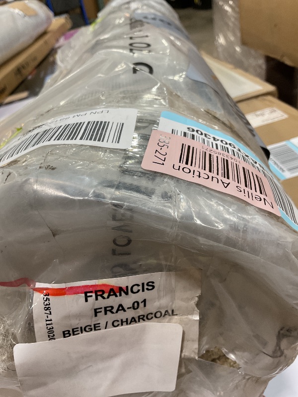 Photo 1 of **MINOR USE WEAR**Loloi Chris Loves Julia Francis Collection FRA-01 Beige/Charcoal 5'-0" x 7'-6" Area Rug