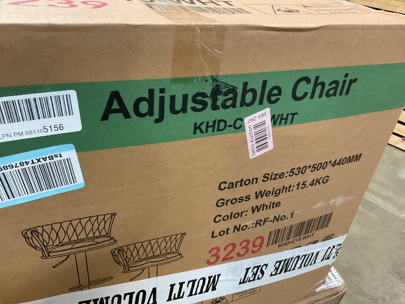 Photo 1 of **2 BOXES**VECELO Bar Stools Set of 4, Modern Luxury Velvet Woven Counter Height Stools with Back and Arm, Gold Metal Leg & Base, 360 Swivel Bar Chair for Pubs Dining Room, White