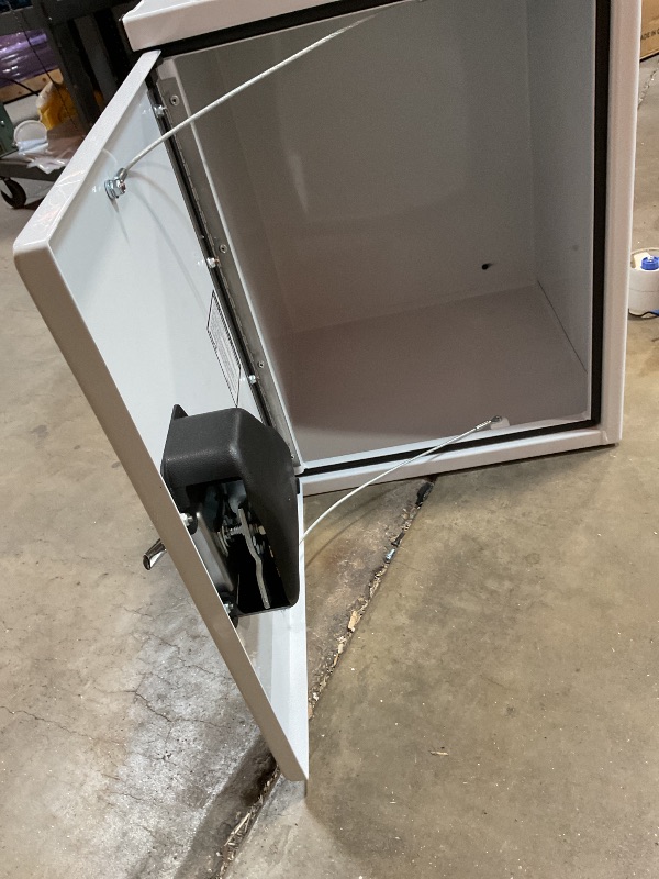 Photo 1 of **MISSING KEY**Buyers Products 1702400 Steel Underbody Truck Box, White, 18 x 18 x 24 Inch