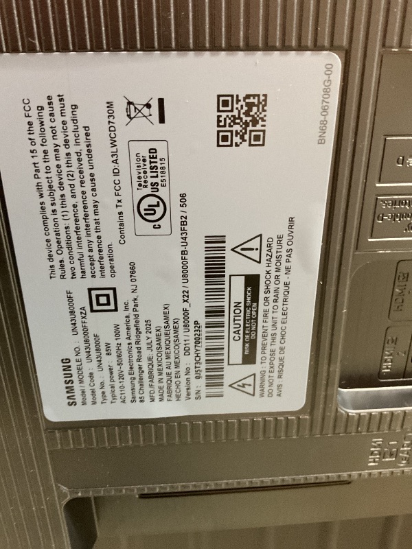 Photo 1 of **DIRT**Samsung 43-Inch Class Crystal UHD U8000F 4K Smart TV (2025 Model) Endless Free Content, Crystal Processor 4K, MetalStream Design, Knox Security, Alexa Built-in