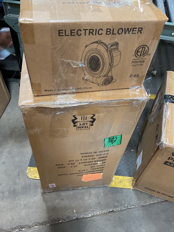 Photo 1 of **2 BOXES**Easyair Large Bounce House for Big Kids, 14.8 x 14.5 FT Inflatable Bouncer Jumper Slide with 650W Blower, Basketball Hoop, Throw Ball Game, Ball Pits (Pink, 177" L x 174" W x 94" H)