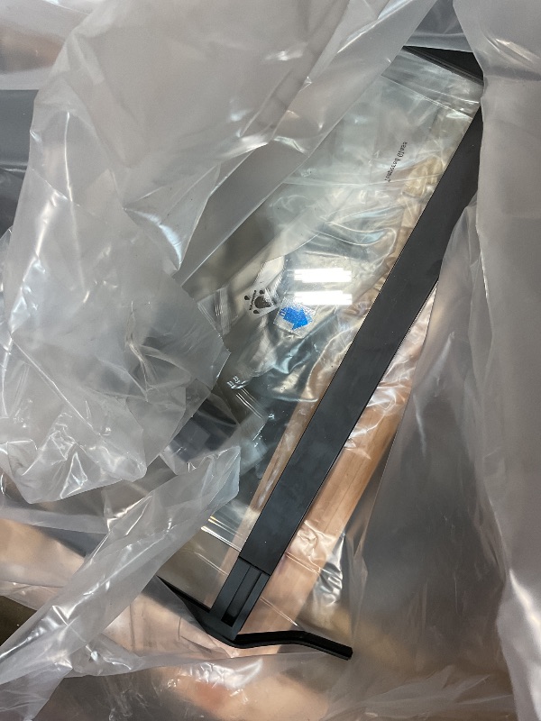 Photo 1 of **SELLING FOR PARTS AS PARTIAL SET. MISSING HARDWARE**34-37" W x 72" H Pivot Swing Glass Shower Doors, 180° Rotating Retractable Bathroom Shower Door, Frameless Sliding Extended Bypass Shower Door with 3/16"(5mm) Clear SGCC Tempered Glass Matte Black