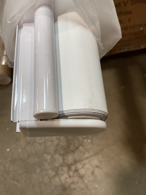 Photo 1 of **MISSING HARDWARE. DIRT**AOSKY Blackout Roller Shades Cordless Blinds for Windows, Free-Stop Shades with Valance, Thermal Insulated Fabric, UV Protection, Natural Woven Blinds for Home and Office (70" W x 72" H, White)
