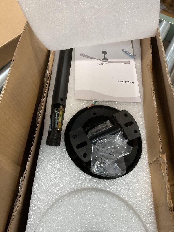 Photo 1 of **COLOR IS BLACK**dearnow 52” Ceiling Fans with Remote Control/Dimmer and Color Reduction with 3 Solid Wood Fan Blades, Ceiling Fan can be Used Indoors and Outdoors for Living Room, Dining Room, Pavilion Yard.