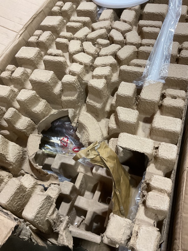 Photo 1 of **SELLING FOR PARTS AS PARTIAL SET **WINGBO 96" Large Industrial Ceiling Fans No Lights, 8 Aluminum Blades, 6-Speed Powerful Brushless DC Motor Reversible, High Volume 10000 CFM at 84 RPM, Commercial and Residential, Brass and White