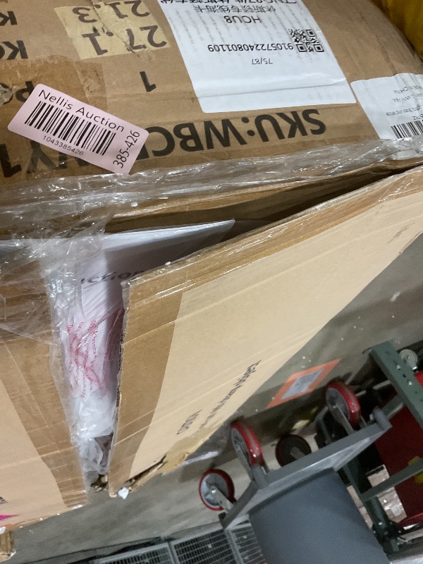 Photo 1 of **SELLING FOR PARTS AS PARTIAL SET **WINGBO 96" Large Industrial Ceiling Fans No Lights, 8 Aluminum Blades, 6-Speed Powerful Brushless DC Motor Reversible, High Volume 10000 CFM at 84 RPM, Commercial and Residential, Brass and White