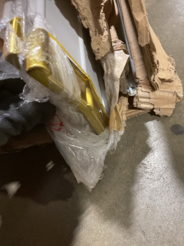 Photo 1 of **SELLING FOR PARTS AS PARTIAL SET **WINGBO 96" Large Industrial Ceiling Fans No Lights, 8 Aluminum Blades, 6-Speed Powerful Brushless DC Motor Reversible, High Volume 10000 CFM at 84 RPM, Commercial and Residential, Brass and White