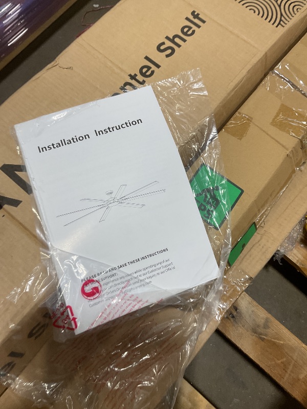 Photo 1 of **SELLING FOR PARTS AS PARTIAL SET **WINGBO 96" Large Industrial Ceiling Fans No Lights, 8 Aluminum Blades, 6-Speed Powerful Brushless DC Motor Reversible, High Volume 10000 CFM at 84 RPM, Commercial and Residential, Brass and White