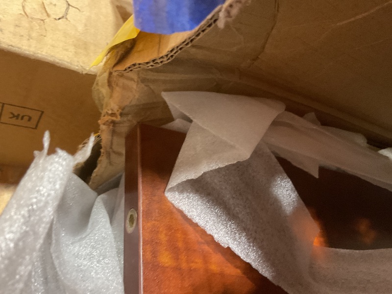 Photo 1 of **SELLING FOR PARTS. DAMAGE TO CORNERS**FONTOI Bookshelf, Open Modern Bookshelf, 4 Shelf Bookcase with Freestanding Display Storage, Wooden Book Shelf for Bedroom, Living Room, Dinning Room, Office, 48 Inch, Brown