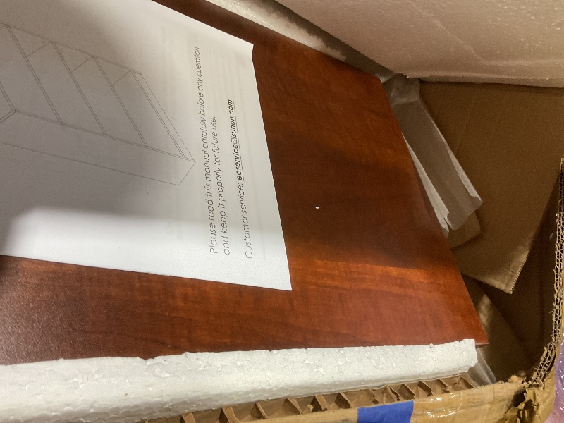 Photo 1 of **SELLING FOR PARTS. DAMAGE TO CORNERS**FONTOI Bookshelf, Open Modern Bookshelf, 4 Shelf Bookcase with Freestanding Display Storage, Wooden Book Shelf for Bedroom, Living Room, Dinning Room, Office, 48 Inch, Brown