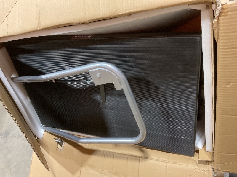 Photo 1 of **MINOR USE WEAR**Hydraulic Lift Table Cart, 770 Lbs Capacity 59" Lifting Height Double Scissor Lift Table with Anti-Slip Pad & 4 Wheels for Material Handling & Transportation in Warehouse, Workshop, Black