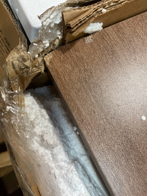 Photo 1 of **DAMAGE TO CORNERS**DWVO Farmhouse Buffet Cabinets, 47" Coffee Bar with Goblet Holder & Power Outlet, Sliding Barn Door Sideboard Cabinet for Kitchen & Living Room Storage (White)