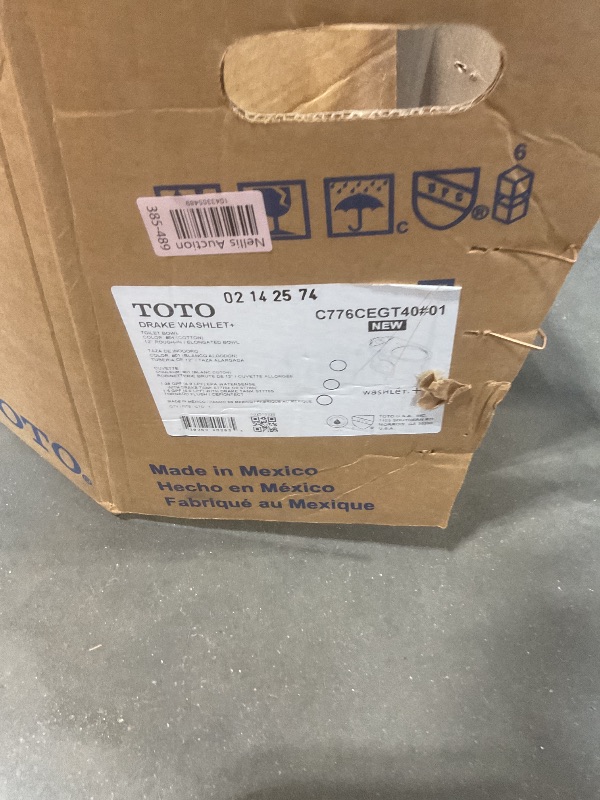 Photo 1 of **MINOR DAMAGE TO BACK OF BASE**TOTO Drake Elongated TORNADO FLUSH Toilet Bowl, WASHLET+ Ready, Cotton White - C776CEGT40#01