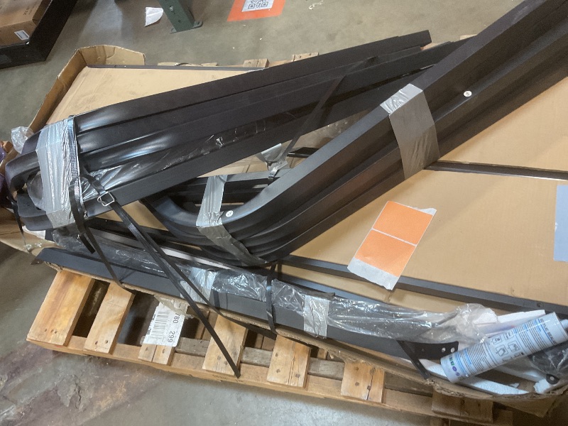 Photo 1 of **SELLING FOR PARTS AS PARTIAL SET **Lyromix 12x20 FT Outdoor Metal Carport, Heavy Duty Carport with Galvanized Steel Roof and 4 Support Feet, Extra Large Car Port Garage Shelter for Car, Boat and Tractor