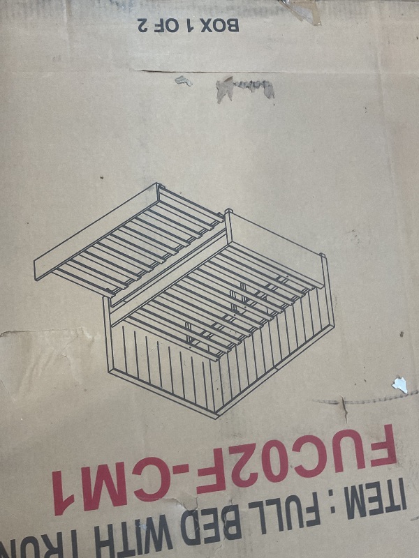 Photo 1 of **2 BOXES**PVWIIK Full Size Daybed with Trundle for Bedroom,Guest Room,Solid Wood Bed Frame w/Wood Slat Support,Upholstered Backrest for Adults/Kid,No Box Spring Needed, Beige