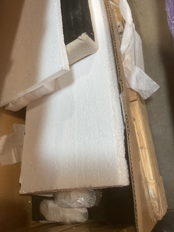 Photo 1 of **2 BOXES**PVWIIK Full Size Daybed with Trundle for Bedroom,Guest Room,Solid Wood Bed Frame w/Wood Slat Support,Upholstered Backrest for Adults/Kid,No Box Spring Needed, Beige