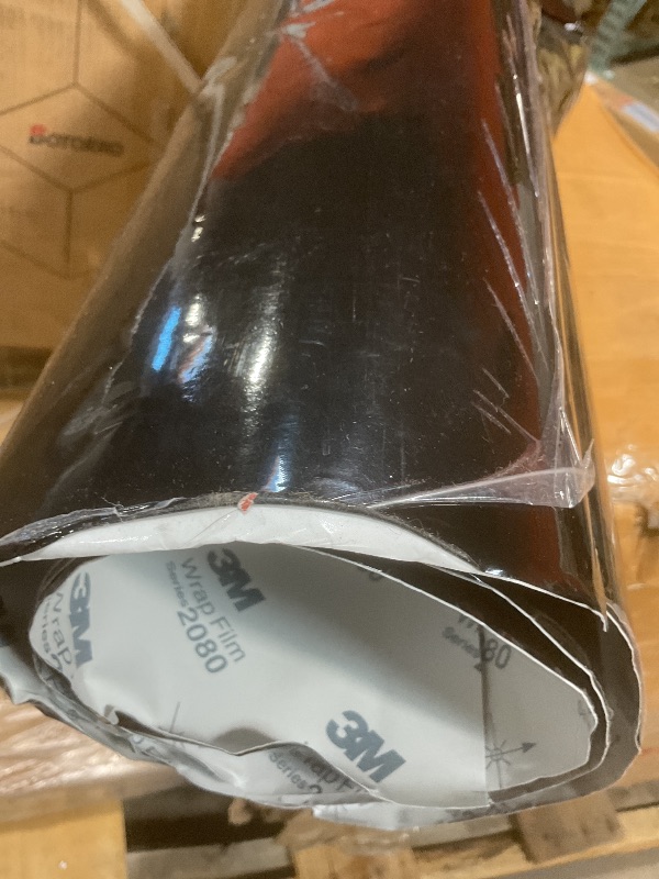Photo 1 of **PARTIAL ROLL**3M 2080 Series G12 Gloss Black Dual Cast Thick Vinyl Car Wrapping Film - 5ft x 7ft - 35sq ft - Bubble Free Vehicle Sheet Roll