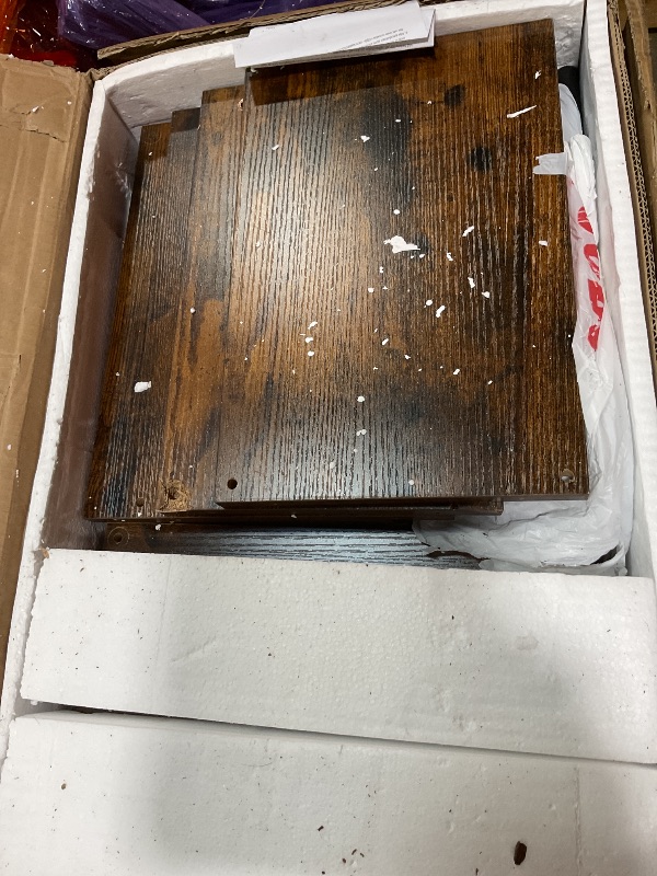 Photo 1 of **ONE PIECE IS DAMAGED **HOOBRO Corner Bookshelf, 6-Tier L-Shaped Bookcase, Industrial Open Display Shelf Tall Storage Organizer, Vertical Storage Rack, for Living Room, Home Office, Rustic Brown and Black BF61SJ01