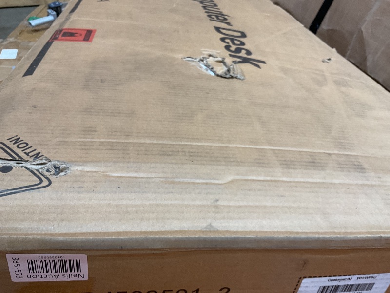 Photo 1 of **SELLING FOR PARTS. MISSING HARDWARE **Aheaplus Desk with LED and Outlets, Gaming Desk with Hutch, 47.2'' Computer Desk with Drawers, Reversible office desk with storage bookshelf Large Workstation Desk with Shelf, Desk for Home, Black Oak