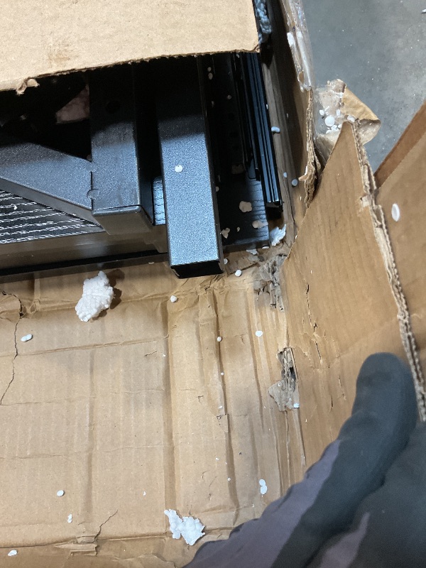 Photo 1 of **SELLING FOR PARTS. MISSING HARDWARE . SCRAPES FROM TRANSPORT.ONE PANEL DENT AND CRACKS** Coffee Bar Cabinet with Power Outlet and Mini Fridge Space – Beverage and Wine Refrigerator Stand with Work Platform Storage Organizer Microwave Oven Rack for Home 