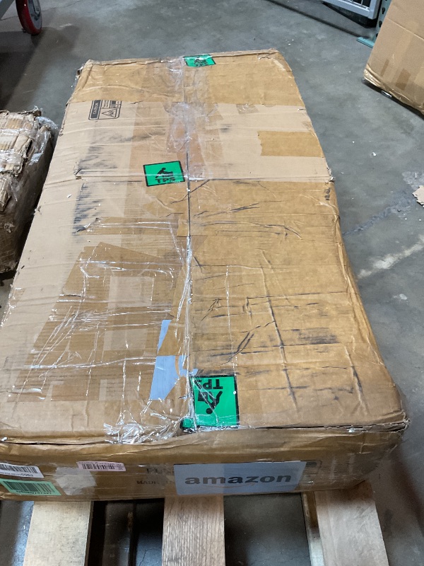 Photo 1 of **SELLING FOR PARTS. MISSING HARDWARE . SCRAPES FROM TRANSPORT.ONE PANEL DENT AND CRACKS** Coffee Bar Cabinet with Power Outlet and Mini Fridge Space – Beverage and Wine Refrigerator Stand with Work Platform Storage Organizer Microwave Oven Rack for Home 