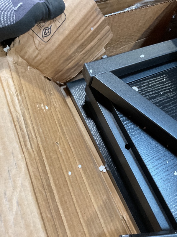 Photo 1 of **SELLING FOR PARTS. MISSING HARDWARE . SCRAPES FROM TRANSPORT.ONE PANEL DENT AND CRACKS** Coffee Bar Cabinet with Power Outlet and Mini Fridge Space – Beverage and Wine Refrigerator Stand with Work Platform Storage Organizer Microwave Oven Rack for Home 