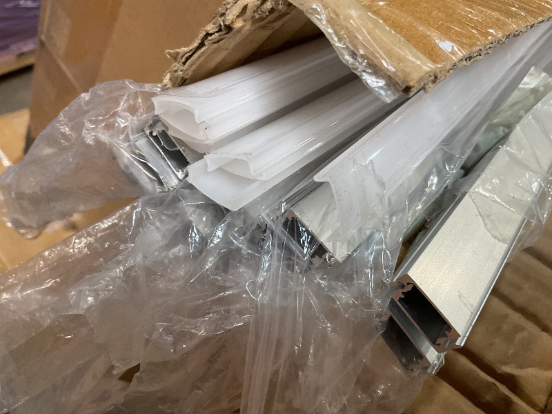 Photo 1 of **PARTIAL SEThunhun 20-Pack 6.6ft/ 2Meter U Shape LED Aluminum Channel System with Milky Cover, End Caps and Mounting Clips, Aluminum Profile for LED Strip Light Installations, Very Easy Installation
