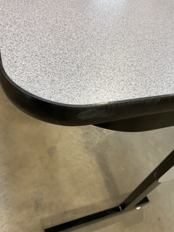 Photo 1 of **LEG HOLDER COMING LOOSE**DENT. SCRAPES AND SCRATCH FROM TRANSPORT **Correll 24" x 60" Gray Granite Thermal-Fused Laminate Top Folding Seminar Table with Panel Legs