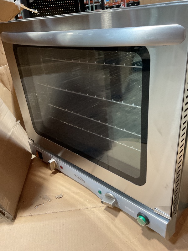 Photo 1 of **LOOSE BOTTOM SEAL. MINOR USE WEAR****23 In. Countertop Convection Oven For Half-Size Pans With 4 Racks 2800W Of Power And Steam Injection, 240V In Stainless-Steel (KM-CTCO-23STI)