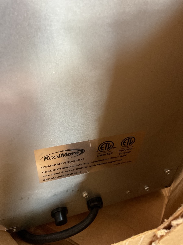 Photo 1 of **LOOSE BOTTOM SEAL. MINOR USE WEAR****23 In. Countertop Convection Oven For Half-Size Pans With 4 Racks 2800W Of Power And Steam Injection, 240V In Stainless-Steel (KM-CTCO-23STI)