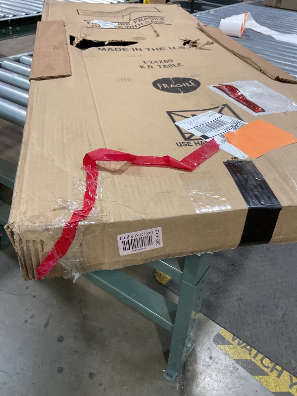 Photo 1 of **DAMAGE TO TWO CORNERS**Correll 24" x 60" Gray Granite Thermal-Fused Laminate Top Folding Seminar Table with Panel Legs