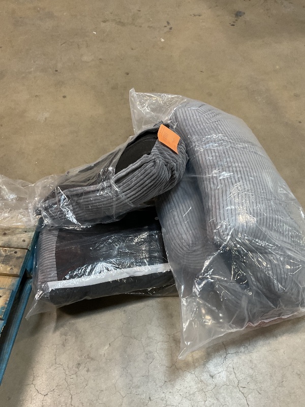 Photo 1 of **SELLING FOR PARTS. HEAVY DAMAGE TO CORNER. ARMREST CAME OFF. DIRT**GRAY RECLINER