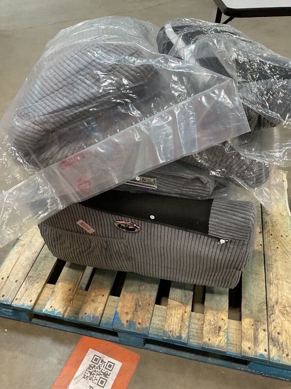 Photo 1 of **SELLING FOR PARTS. HEAVY DAMAGE TO CORNER. ARMREST CAME OFF. DIRT**GRAY RECLINER