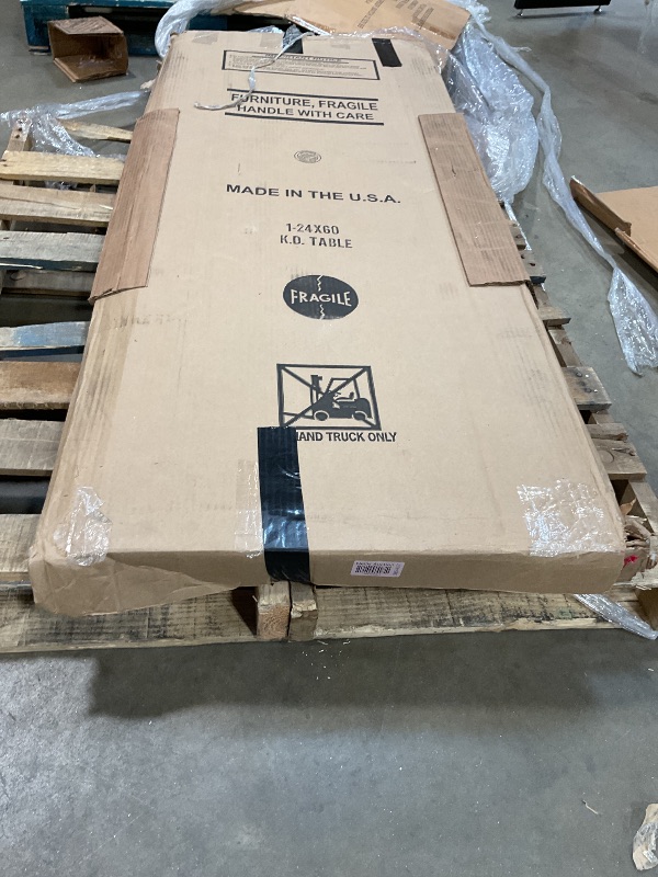 Photo 1 of **SCRAPE DAMAGE ON BOTH ENDS**60" Gray Granite Thermal-Fused Laminate Top Folding Seminar Table with Panel Legs