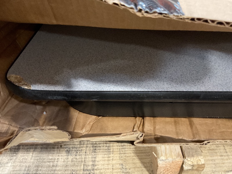 Photo 1 of **SCRAPE DAMAGE ON BOTH ENDS**60" Gray Granite Thermal-Fused Laminate Top Folding Seminar Table with Panel Legs