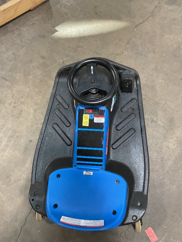 Photo 1 of **MISSING CHARGER CORD AND FLAG. MINOR USE WEAR**Razor Crazy Cart Shift Electric Go Kart for Kids Ages 6+ - 12V Drifting System, High/Low Speed Switch, Simplified Drifting, Riders up to 120 lbs, Black/Blue