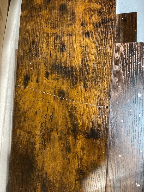Photo 1 of **MAJOR DAMAGE TO BIG PIECE. SELLING FOR PARTS**DWVO Farmhouse Bar Cabinet w/LED Lights, 71" Liquor Cabinet for Glasses, Tall Wine Bar Cabinet w/ 4-Bottle Liquor Dispenser & Wine Rack, Kitchen Storage Cabinet for Living Room, Rustic Brown