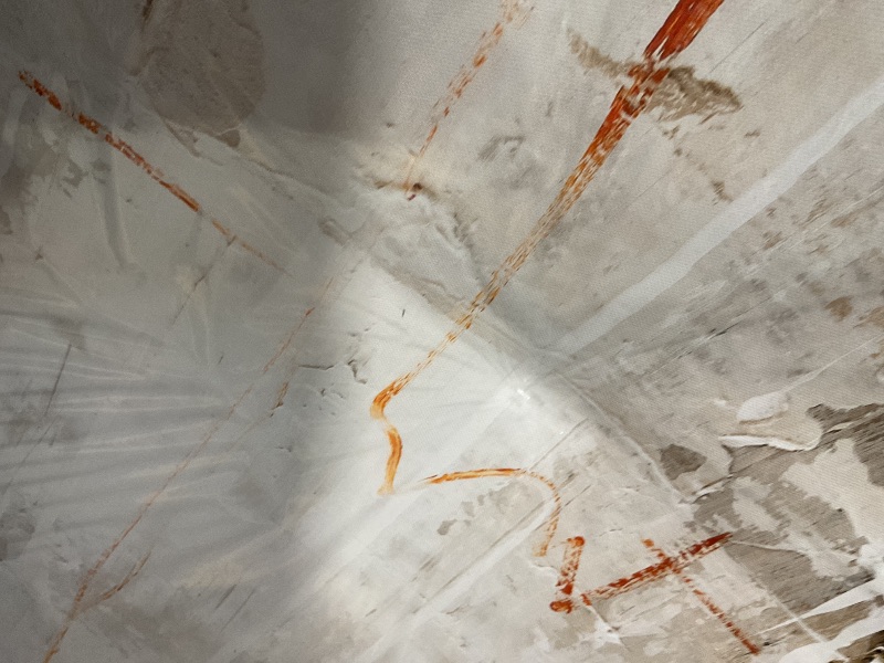 Photo 1 of **CANVAS DENTED/STRETCHED**VAYIMDH Abstract Canvas Wall Art Graffiti Wall Decor Gold and White Wall Decorations 36"x70" Decorative Pictures for Bedroom Office Artwork