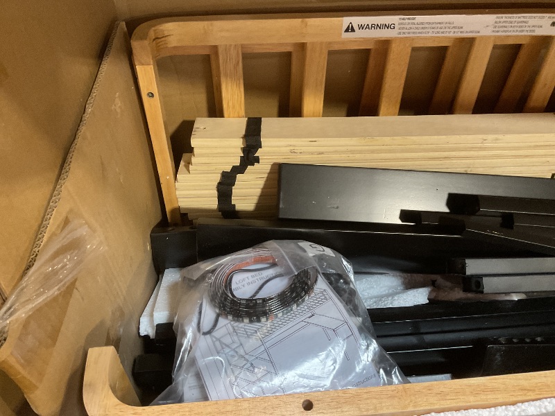 Photo 1 of **SELLING FOR PARTS. ONE BOX OF TWO**Storkcraft Next Santos Twin-Over-Twin 5-in-1 Convertible Bunk Bed (Black with Natural)