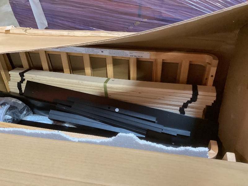 Photo 1 of **SELLING FOR PARTS. ONE BOX OF TWO**Storkcraft Next Santos Twin-Over-Twin 5-in-1 Convertible Bunk Bed (Black with Natural)