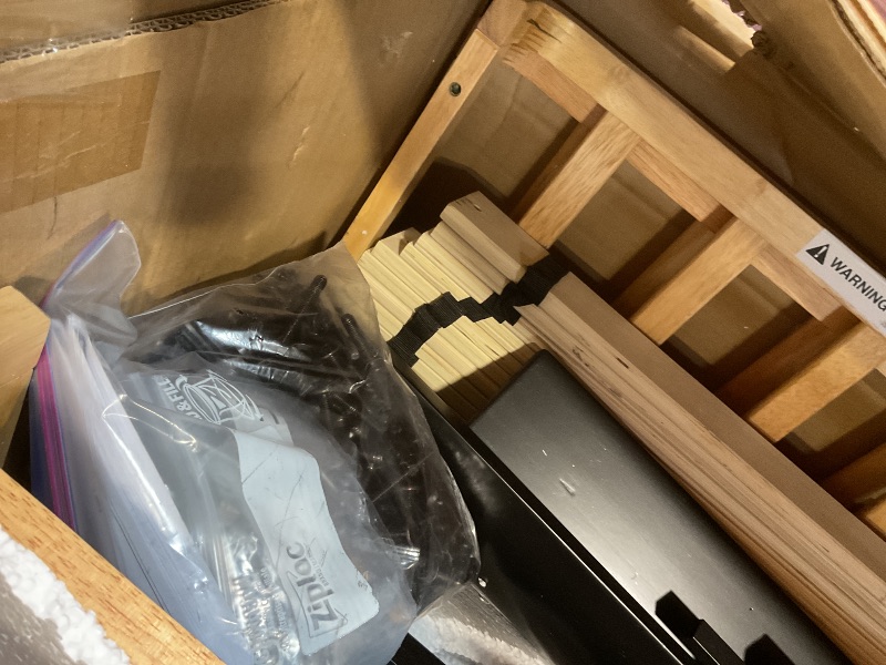 Photo 1 of **SELLING FOR PARTS. ONE BOX OF TWO**Storkcraft Next Santos Twin-Over-Twin 5-in-1 Convertible Bunk Bed (Black with Natural)