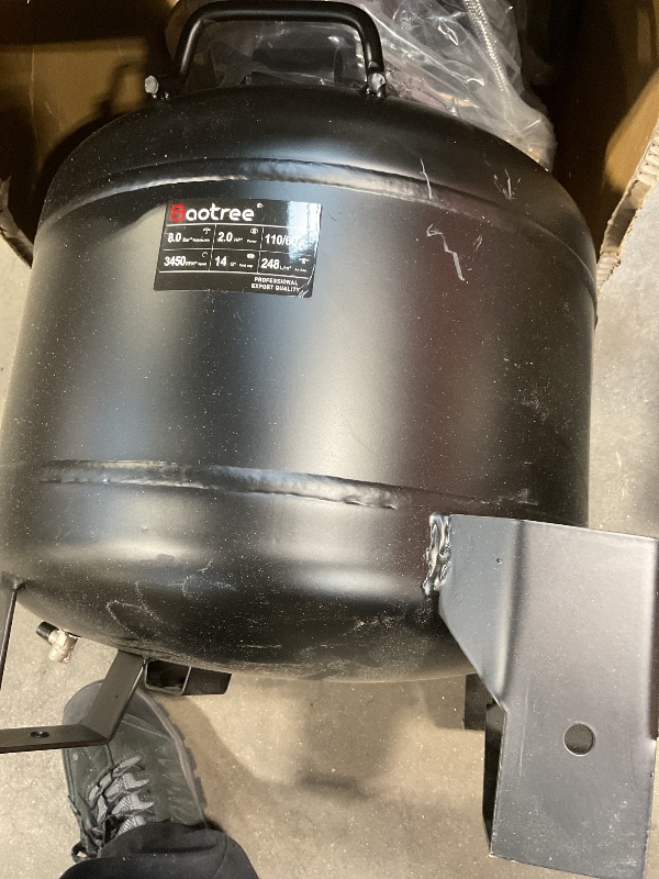 Photo 1 of **SCRAPES FROM TRANSPORT **14 Gallon Ultra Quiet Air Compressor with Two Quick Couplers, 2HP 8.75 CFM, Max 115 PSI Pressure Oil-Free Air Compressor Tank, 70dB Quiet Compressor for Auto Repair, Tire Inflation