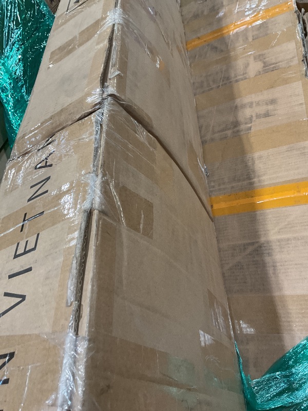 Photo 1 of **SELLING FOR PARTS AS A PARTIAL SET. ONE BOX OF TWO.**DAMAGE TO ENDS.YITAHOME King Size Bed Frame with 4 Storage Drawers and RGB LED Lights, Velvet Upholstered Platform Bed with Charging Station and Bookcase Storage Headboard, No Box Spring Needed, Easy 